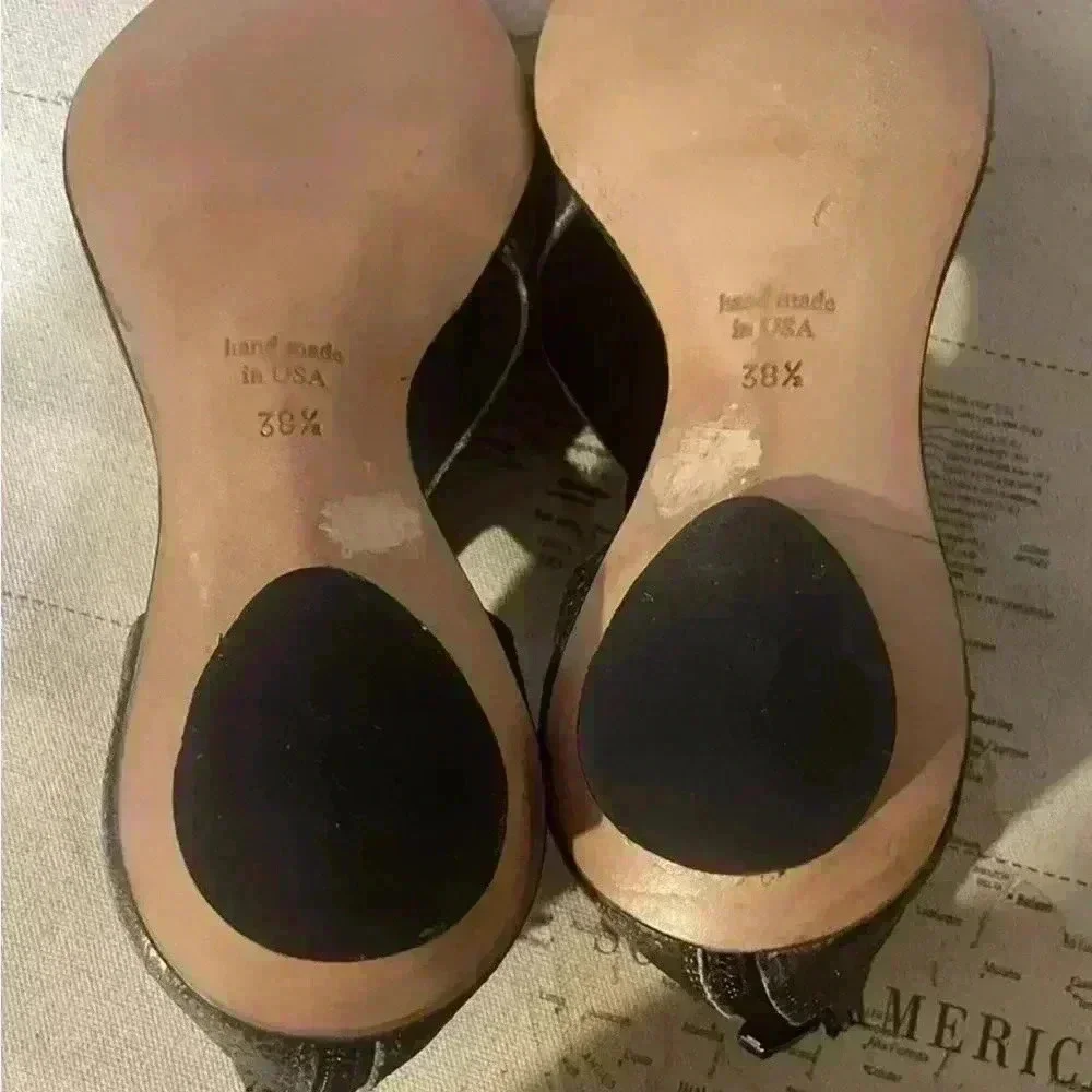 Cydwoq Vintage Shoes Women’s 38.5 Metallic Sandals Handmade Leather USA 339$ - Picture 9 of 10